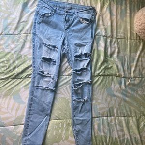Blue ripped rockstar jeans